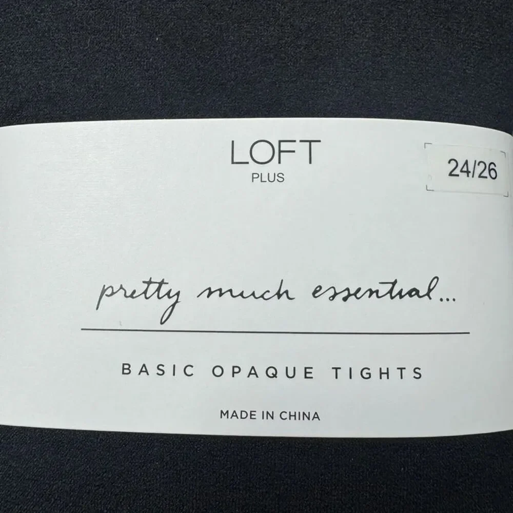 NWT Loft Tights 24/26 Black Opaque Pretty Much Essential